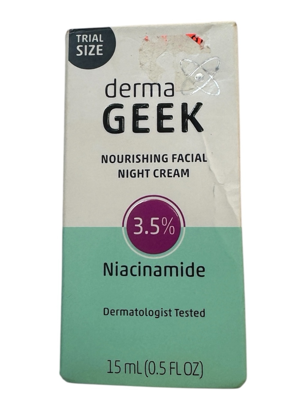 DermaGEEK Night Cream Niacinamide 3.5% Facial Moisturizer NIB Travel Cream